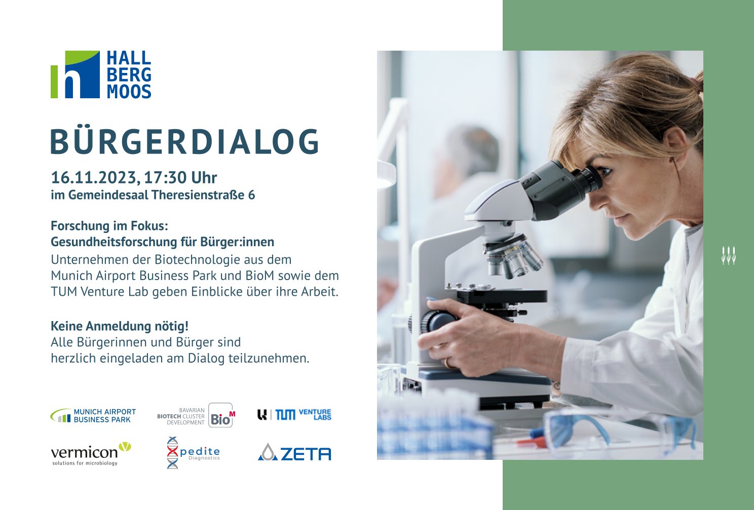 Die Biotech-Bürgerversammlung in Hallbergmoos lädt dazu ein, das neu entstandene Cluster hautnah zu erleben.