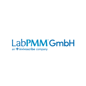 Logo von LabPMM GmbH, einem Unternehmen von Invivoscribe, in blauer Schrift auf weißem Hintergrund.